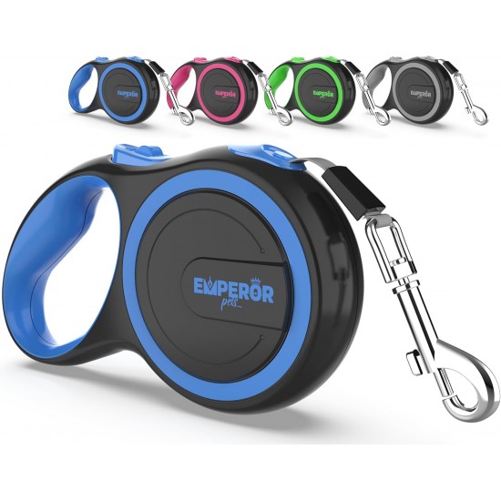 Emperor Pets 8 m Retractable Dog Lead - Up to 50 kg, Strong Retractable Dog Lead with Non-Slip Handle; One-Hand Brake, Pause & Lock; Extendable Dog Lead, Dog Leads for Large Dogs - BL26 Emperor Pets 8 m Retractable Dog Lead - Up to 50 kg, Strong Retractable Dog Lead with Non-Slip Handle; One-Hand Brake, Pause & Lock; Extendable Dog Lead, Dog Leads for Large Dogs - BL26
