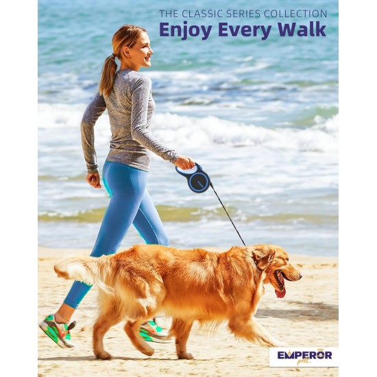 Emperor Pets 8 m Retractable Dog Lead - Up to 50 kg, Strong Retractable Dog Lead with Non-Slip Handle; One-Hand Brake, Pause & Lock; Extendable Dog Lead, Dog Leads for Large Dogs - BL26 Emperor Pets 8 m Retractable Dog Lead - Up to 50 kg, Strong Retractable Dog Lead with Non-Slip Handle; One-Hand Brake, Pause & Lock; Extendable Dog Lead, Dog Leads for Large Dogs - BL26