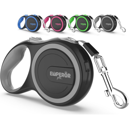 Emperor Pets Retractable Dog Leash, GY26 Large Dog Lead Up to 110 Lbs Heavy Duty Dog Leash Retractable 26 Feet