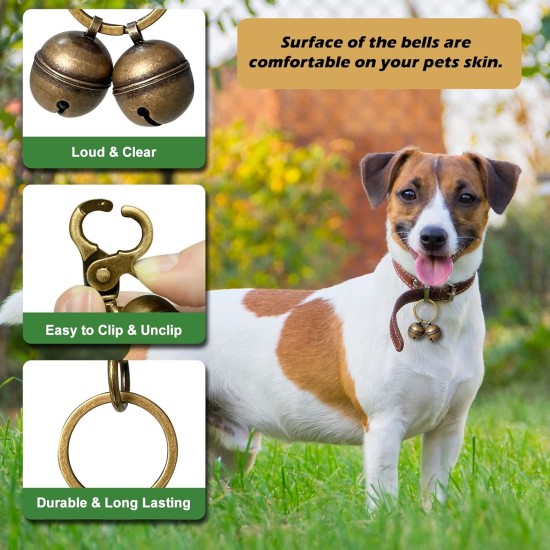 Extra Loud Cat Dog Bell for Collar, Pet Tracker and Falconry, Heavy Duty Brass Collar with Swivel Lobster Clasp Extra Loud Cat Dog Bell for Collar, Pet Tracker and Falconry, Heavy Duty Brass Collar with Swivel Lobster Clasp