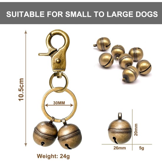 Extra Loud Cat Dog Bell for Collar, Pet Tracker and Falconry, Heavy Duty Brass Collar with Swivel Lobster Clasp Extra Loud Cat Dog Bell for Collar, Pet Tracker and Falconry, Heavy Duty Brass Collar with Swivel Lobster Clasp