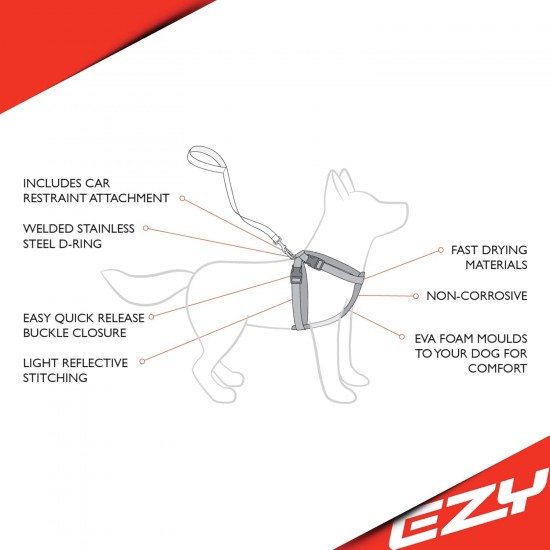 EzyDog Classic Chest Plate Harness, 2X-Large, Black EzyDog Classic Chest Plate Harness, 2X-Large, Black