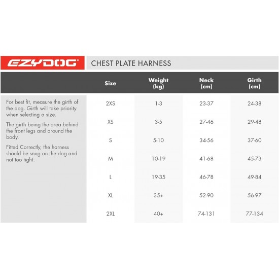 EzyDog Classic Chest Plate Harness, 2X-Large, Black EzyDog Classic Chest Plate Harness, 2X-Large, Black