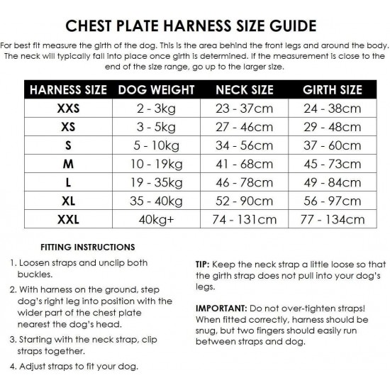 EzyDog Classic Chest Plate Harness, 2X-Large, Black EzyDog Classic Chest Plate Harness, 2X-Large, Black