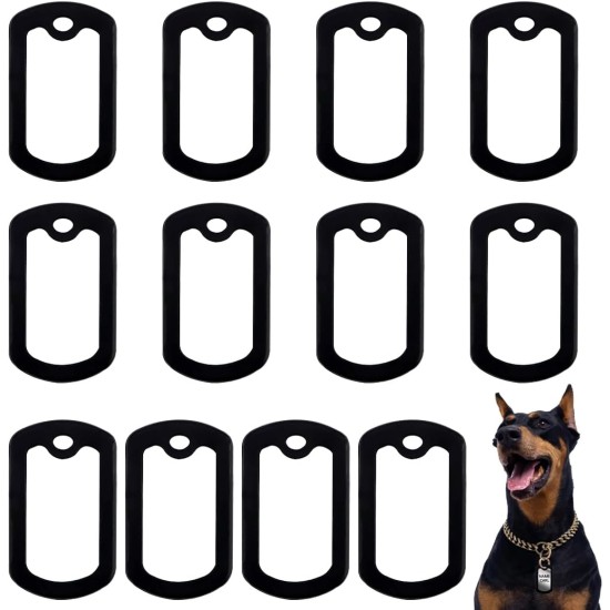 FERCAISH Pack of 12 Silicone Dog Tags Military Style, Black Dog Tag Silencer, Silicone Rubber Dog Tag, Rubber ID Tags Retangular Cover, to Reduce Harmful Noise FERCAISH Pack of 12 Silicone Dog Tags Military Style, Black Dog Tag Silencer, Silicone Rubber Dog Tag, Rubber ID Tags Retangular Cover, to Reduce Harmful Noise
