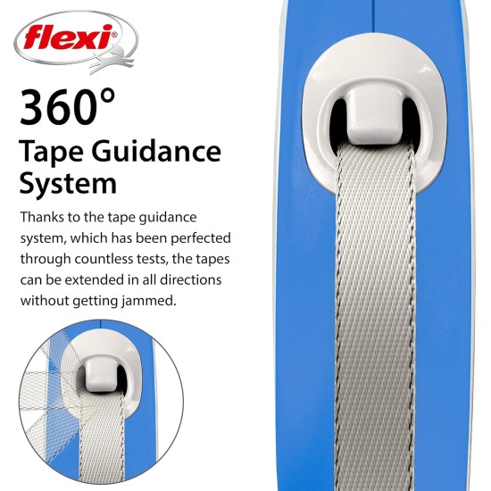 FLEXI New Comfort Retractable Dog Leash (Band), Ergonomic, Durable and Tangle-Free, for Dogs up to 15 kg, 4.8 metres, Small, Grey/Black FLEXI New Comfort Retractable Dog Leash (Band), Ergonomic, Durable and Tangle-Free, for Dogs up to 15 kg, 4.8 metres, Small, Grey/Black