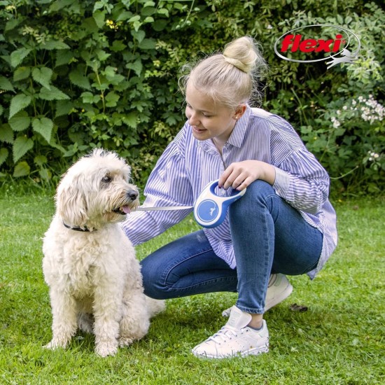 FLEXI New Comfort Retractable Dog Leash (Band), Ergonomic, Durable and Tangle-Free, for Dogs up to 15 kg, 4.8 metres, Small, Grey/Black FLEXI New Comfort Retractable Dog Leash (Band), Ergonomic, Durable and Tangle-Free, for Dogs up to 15 kg, 4.8 metres, Small, Grey/Black