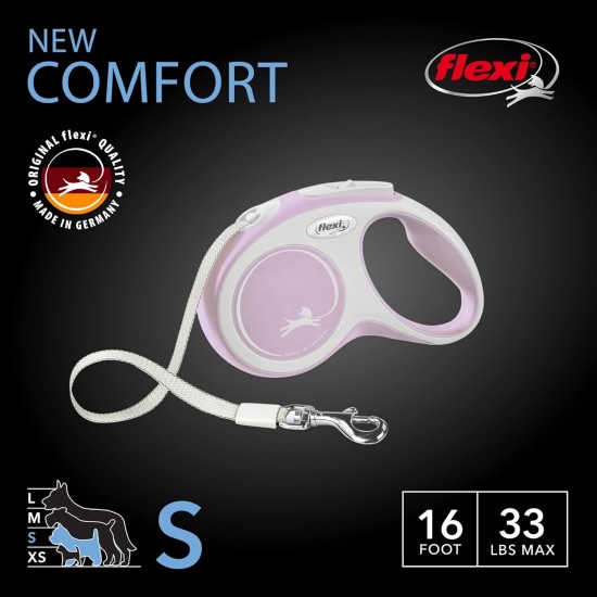 FLEXI New Comfort Retractable Dog Leash (Band), Ergonomic, Durable and Tangle-Free, for Dogs up to 15 kg, 4.8 metres, Small, Grey/Black FLEXI New Comfort Retractable Dog Leash (Band), Ergonomic, Durable and Tangle-Free, for Dogs up to 15 kg, 4.8 metres, Small, Grey/Black