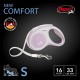 FLEXI New Comfort Retractable Dog Leash (Band), Ergonomic, Durable and Tangle-Free, for Dogs up to 15 kg, 4.8 metres, Small, Grey/Black