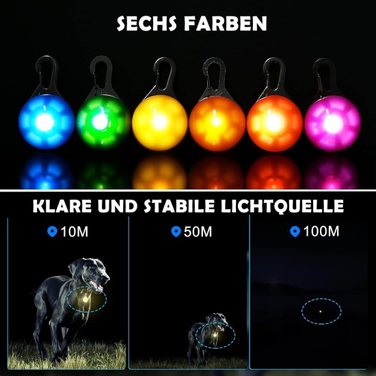 Faburo 6pcs Dog Light Pendant Safety Clip-On LED Light 3 Flashing Modes Faburo 6pcs Dog Light Pendant Safety Clip-On LED Light 3 Flashing Modes