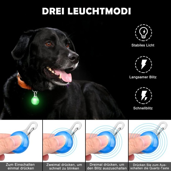 Faburo 6pcs Dog Light Pendant Safety Clip-On LED Light 3 Flashing Modes Faburo 6pcs Dog Light Pendant Safety Clip-On LED Light 3 Flashing Modes