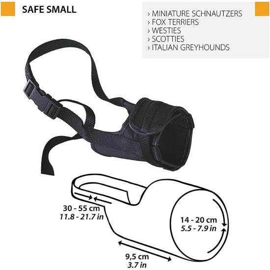 Ferplast 75581917 Adjustable Padded Muzzle Safe Small A: 9.5 cm B: 14-20 cm C: 30-37 cm Black Ferplast 75581917 Adjustable Padded Muzzle Safe Small A: 9.5 cm B: 14-20 cm C: 30-37 cm Black