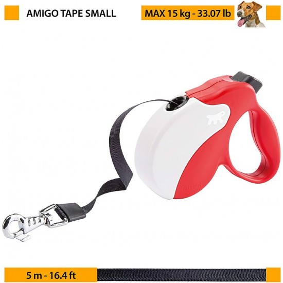 Ferplast Hundeleine AMIGO MINI, Rollleine kleine Hunde bis 12 kg. Max. Gurtband 3 m. Einzelne Verriegelungs- und Entriegelungstaste, rot, weiße Abdeckung Ferplast Hundeleine AMIGO MINI, Rollleine kleine Hunde bis 12 kg. Max. Gurtband 3 m. Einzelne Verriegelungs- und Entriegelungstaste, rot, weiße Abdeckung