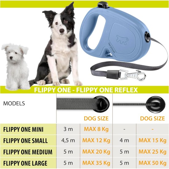 Ferplast Hundeleine FLIPPY ONE, Rollleine kleine Hunde bis 8 kg. Ausziehbare Schnur max. 3 m. Einzelner Verriegelungs- und Entriegelungsknopf, schwarz Ferplast Hundeleine FLIPPY ONE, Rollleine kleine Hunde bis 8 kg. Ausziehbare Schnur max. 3 m. Einzelner Verriegelungs- und Entriegelungsknopf, schwarz