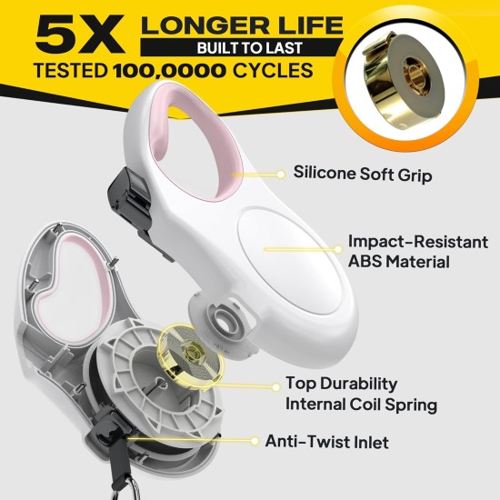 Fida Retractable Dog Leash, 16 ft Dog Walking Leash for Small Dogs up to 26lbs, 360¡ã Tangle Coffee/Brown Fida Retractable Dog Leash, 16 ft Dog Walking Leash for Small Dogs up to 26lbs, 360¡ã Tangle Coffee/Brown
