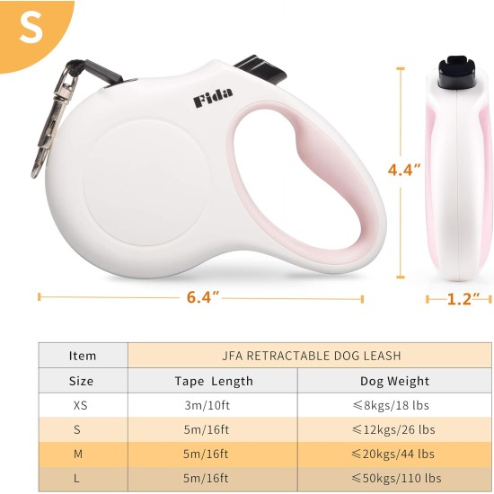 Fida Retractable Dog Leash, 16 ft Dog Walking Leash for Small Dogs up to 26lbs, 360¡ã Tangle Coffee/Brown Fida Retractable Dog Leash, 16 ft Dog Walking Leash for Small Dogs up to 26lbs, 360¡ã Tangle Coffee/Brown