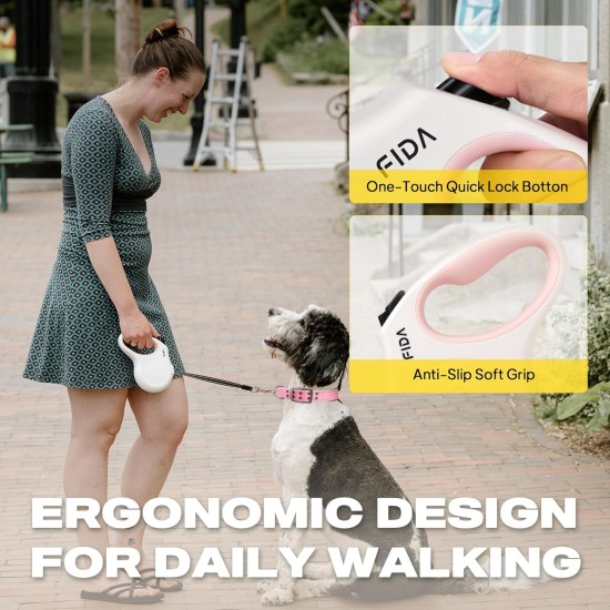 Fida Retractable Dog Leash, 16 ft Dog Walking Leash for Small Dogs up to 26lbs, 360¡ã Tangle Coffee/Brown Fida Retractable Dog Leash, 16 ft Dog Walking Leash for Small Dogs up to 26lbs, 360¡ã Tangle Coffee/Brown