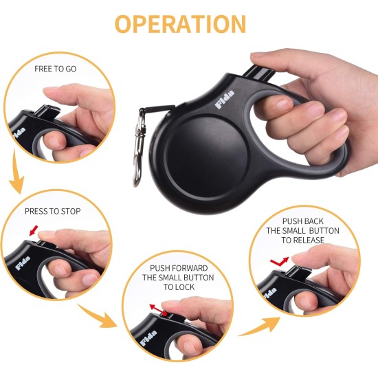 Fida Retractable Dog Leash, 16 ft Dog Walking Leash for Small Dogs up to 26lbs, 360¡ã Tangle Coffee/Brown Fida Retractable Dog Leash, 16 ft Dog Walking Leash for Small Dogs up to 26lbs, 360¡ã Tangle Coffee/Brown