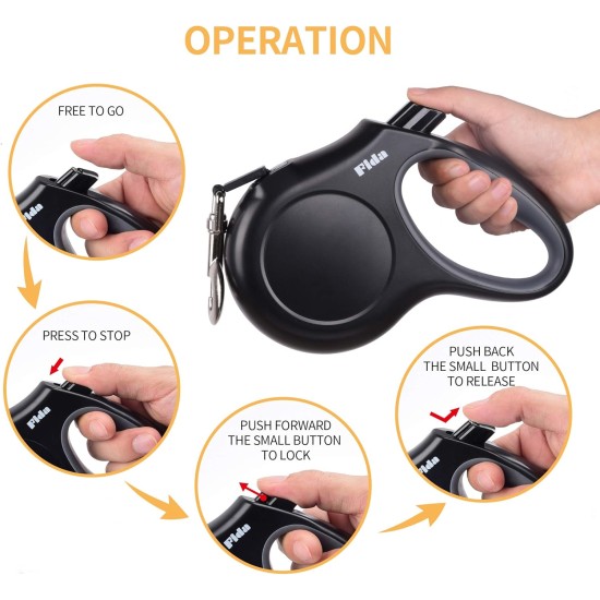 Fida Retractable Dog Leash, 16 ft Dog Walking Leash for Small Dogs up to 26lbs, 360¡ã Tangle Coffee/Brown Fida Retractable Dog Leash, 16 ft Dog Walking Leash for Small Dogs up to 26lbs, 360¡ã Tangle Coffee/Brown