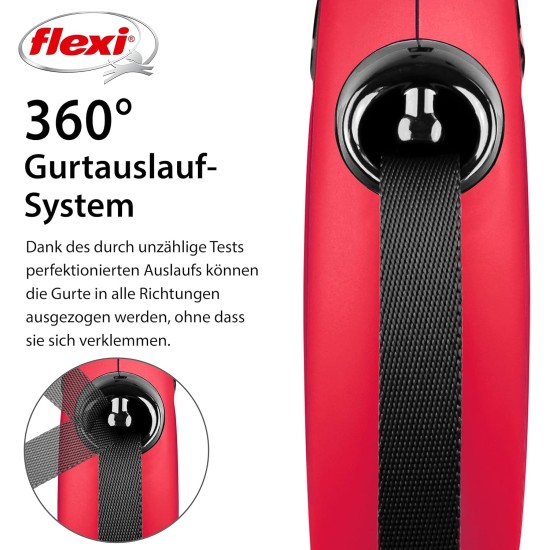 Flexi - Rollleine Classic Band Rot - 8 mtr bis 50 kg Flexi - Rollleine Classic Band Rot - 8 mtr bis 50 kg