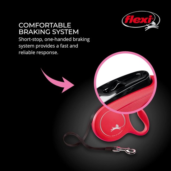 Flexi Classic Retractable Dog Cord Lead for Dogs up to 11,8 kg, 4.9 m, Small, Red Flexi Classic Retractable Dog Cord Lead for Dogs up to 11,8 kg, 4.9 m, Small, Red