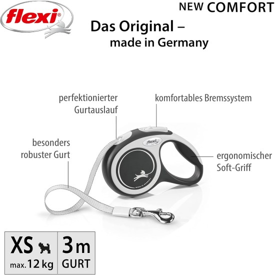 Flexi Comfort Retractable Lead 8 m Black Flexi Comfort Retractable Lead 8 m Black