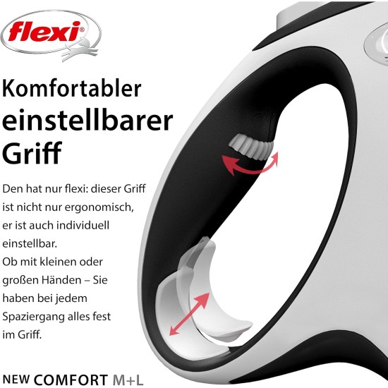 Flexi New Classic L Strap 8 m black for dogs up to 50 kg Flexi New Classic L Strap 8 m black for dogs up to 50 kg