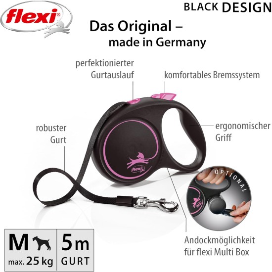 Flexi New Classic L Strap 8 m black for dogs up to 50 kg Flexi New Classic L Strap 8 m black for dogs up to 50 kg