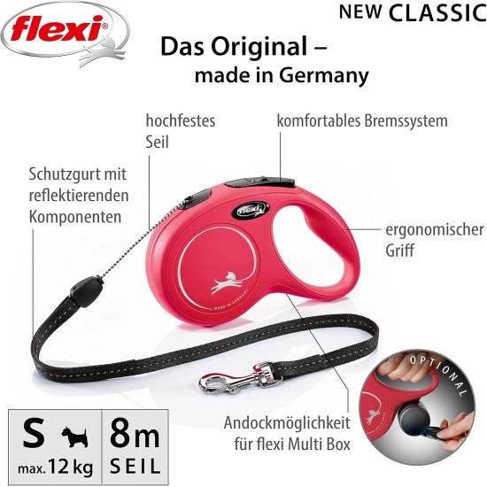 Flexi New Classic L Strap 8 m black for dogs up to 50 kg Flexi New Classic L Strap 8 m black for dogs up to 50 kg