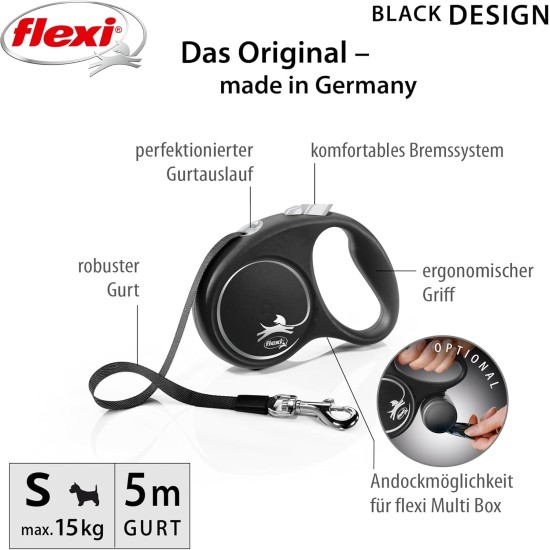 Flexi New Classic L Strap 8 m black for dogs up to 50 kg Flexi New Classic L Strap 8 m black for dogs up to 50 kg