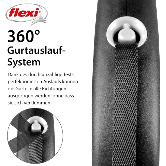 Flexi New Classic L Strap 8 m black for dogs up to 50 kg Flexi New Classic L Strap 8 m black for dogs up to 50 kg