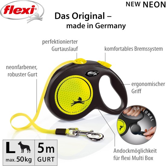 Flexi New Classic L Strap 8 m black for dogs up to 50 kg Flexi New Classic L Strap 8 m black for dogs up to 50 kg