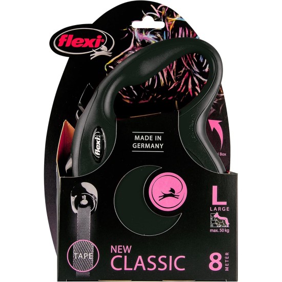 Flexi New Classic L Strap 8 m black for dogs up to 50 kg Flexi New Classic L Strap 8 m black for dogs up to 50 kg