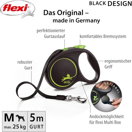 Flexi New Classic L Strap 8 m black for dogs up to 50 kg Flexi New Classic L Strap 8 m black for dogs up to 50 kg
