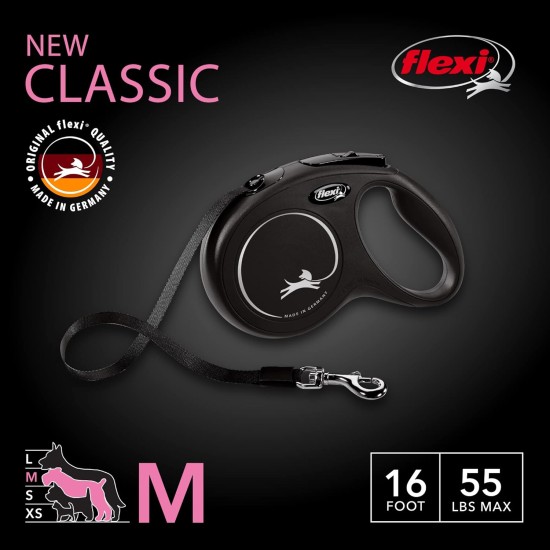 Flexi New Classic L Strap 8 m black for dogs up to 50 kg Flexi New Classic L Strap 8 m black for dogs up to 50 kg