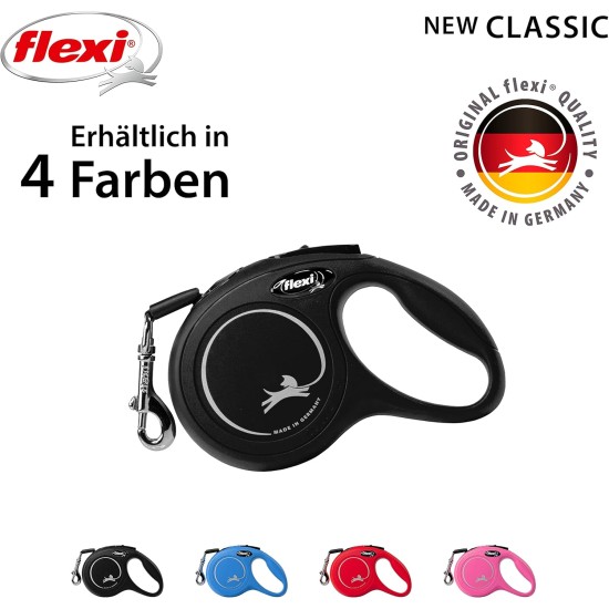 Flexi New Classic S Lead, for Dogs up to 15 kg, 5 m, Black Flexi New Classic S Lead, for Dogs up to 15 kg, 5 m, Black