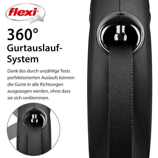 Flexi New Classic S Lead, for Dogs up to 15 kg, 5 m, Black Flexi New Classic S Lead, for Dogs up to 15 kg, 5 m, Black