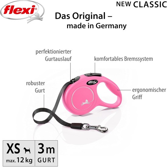 Flexi New Classic S Lead, for Dogs up to 15 kg, 5 m, Black Flexi New Classic S Lead, for Dogs up to 15 kg, 5 m, Black