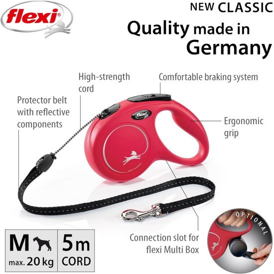 Flexi New Classic S Lead, for Dogs up to 15 kg, 5 m, Black Flexi New Classic S Lead, for Dogs up to 15 kg, 5 m, Black