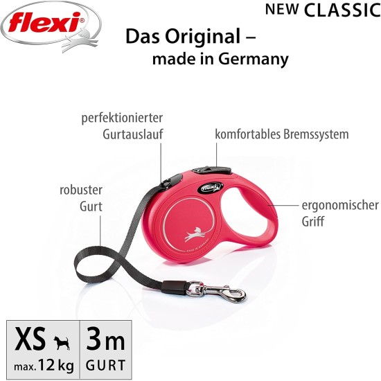 Flexi New Classic S Lead, for Dogs up to 15 kg, 5 m, Black Flexi New Classic S Lead, for Dogs up to 15 kg, 5 m, Black
