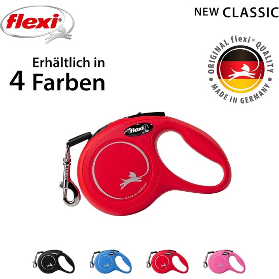 Flexi New Classic S Lead, for Dogs up to 15 kg, 5 m, Black Flexi New Classic S Lead, for Dogs up to 15 kg, 5 m, Black