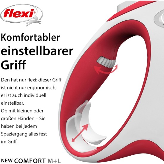 Flexible Retractable Dog Lead with Soft Grip Handle, 3 m / 5 m / 8 m / 8-20 kg Flexible Retractable Dog Lead with Soft Grip Handle, 3 m / 5 m / 8 m / 8-20 kg