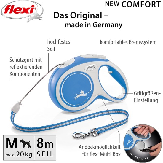 Flexible Retractable Dog Lead with Soft Grip Handle, 3 m / 5 m / 8 m / 8-20 kg Flexible Retractable Dog Lead with Soft Grip Handle, 3 m / 5 m / 8 m / 8-20 kg