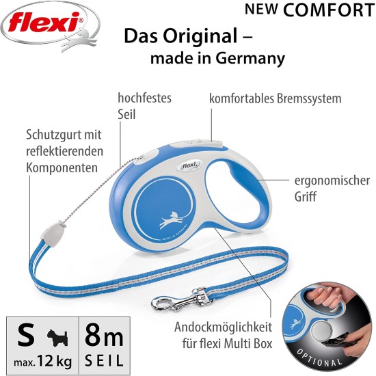 Flexible Retractable Dog Lead with Soft Grip Handle, 3 m / 5 m / 8 m / 8-20 kg Flexible Retractable Dog Lead with Soft Grip Handle, 3 m / 5 m / 8 m / 8-20 kg