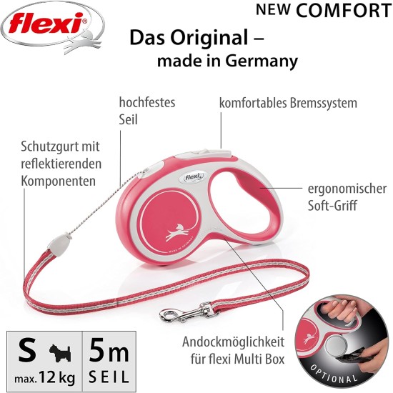 Flexible Retractable Dog Lead with Soft Grip Handle, 3 m / 5 m / 8 m / 8-20 kg Flexible Retractable Dog Lead with Soft Grip Handle, 3 m / 5 m / 8 m / 8-20 kg