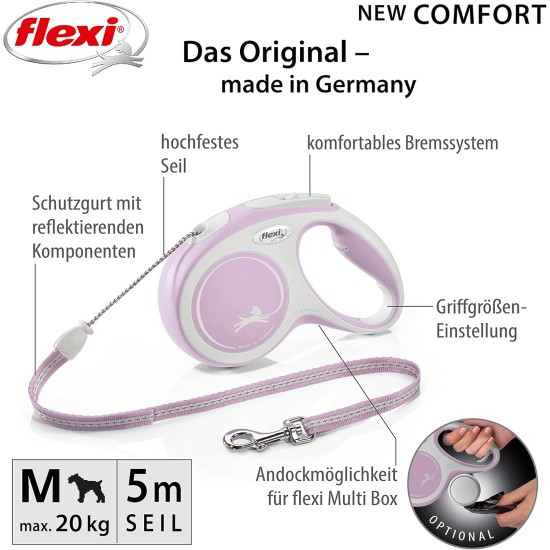 Flexible Retractable Dog Lead with Soft Grip Handle, 3 m / 5 m / 8 m / 8-20 kg Flexible Retractable Dog Lead with Soft Grip Handle, 3 m / 5 m / 8 m / 8-20 kg