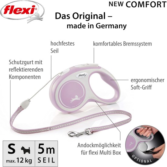Flexible Retractable Dog Lead with Soft Grip Handle, 3 m / 5 m / 8 m / 8-20 kg Flexible Retractable Dog Lead with Soft Grip Handle, 3 m / 5 m / 8 m / 8-20 kg