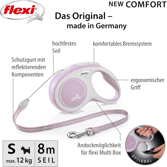 Flexible Retractable Dog Lead with Soft Grip Handle, 3 m / 5 m / 8 m / 8-20 kg Flexible Retractable Dog Lead with Soft Grip Handle, 3 m / 5 m / 8 m / 8-20 kg
