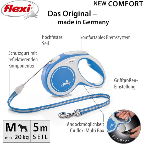 Flexible Retractable Dog Lead with Soft Grip Handle, 3 m / 5 m / 8 m / 8-20 kg Flexible Retractable Dog Lead with Soft Grip Handle, 3 m / 5 m / 8 m / 8-20 kg