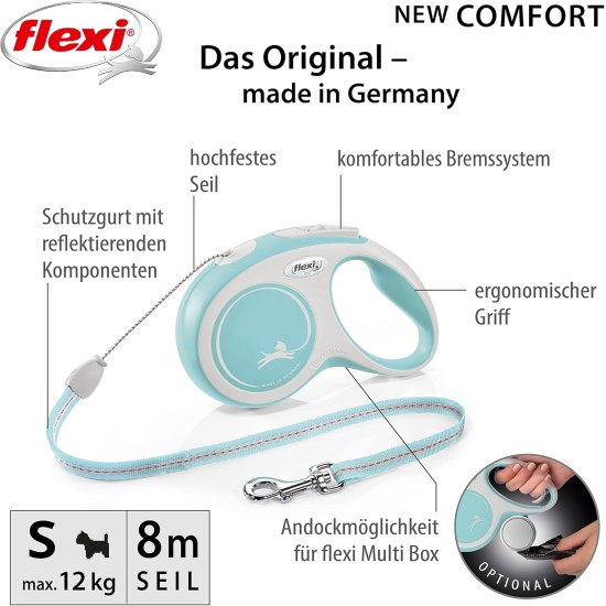 Flexible Retractable Dog Lead with Soft Grip Handle, 3 m / 5 m / 8 m / 8-20 kg Flexible Retractable Dog Lead with Soft Grip Handle, 3 m / 5 m / 8 m / 8-20 kg